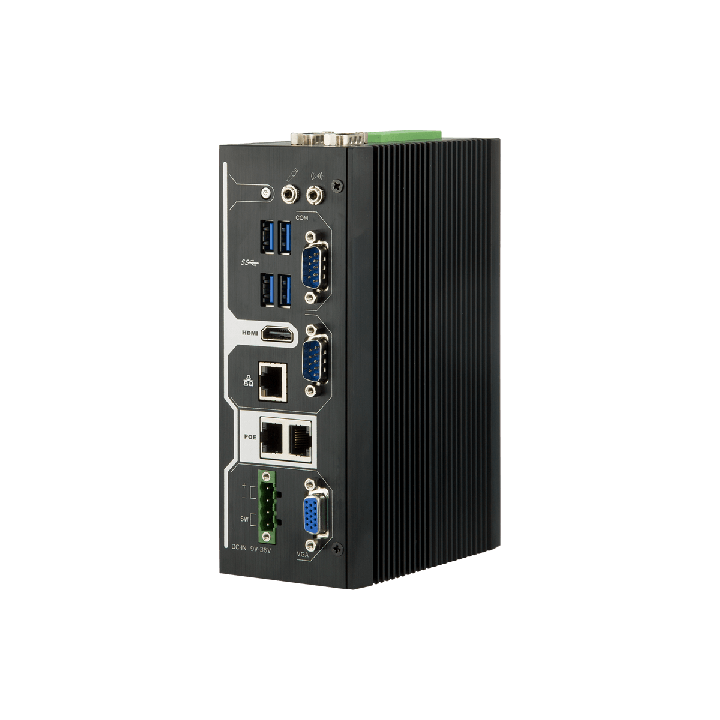 Fanless DIN-skinne Box PC med Intel Atom x7